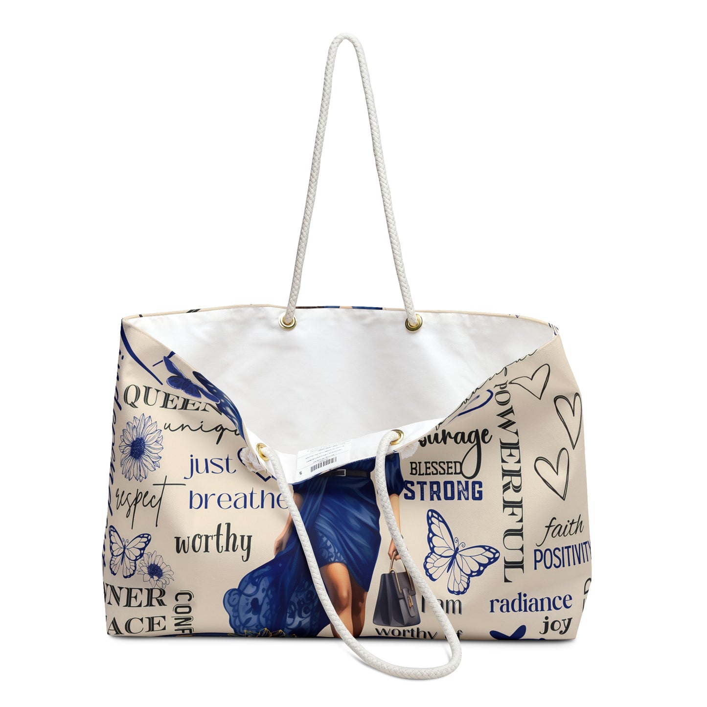 "I Mean Business" Blue Tote Bag