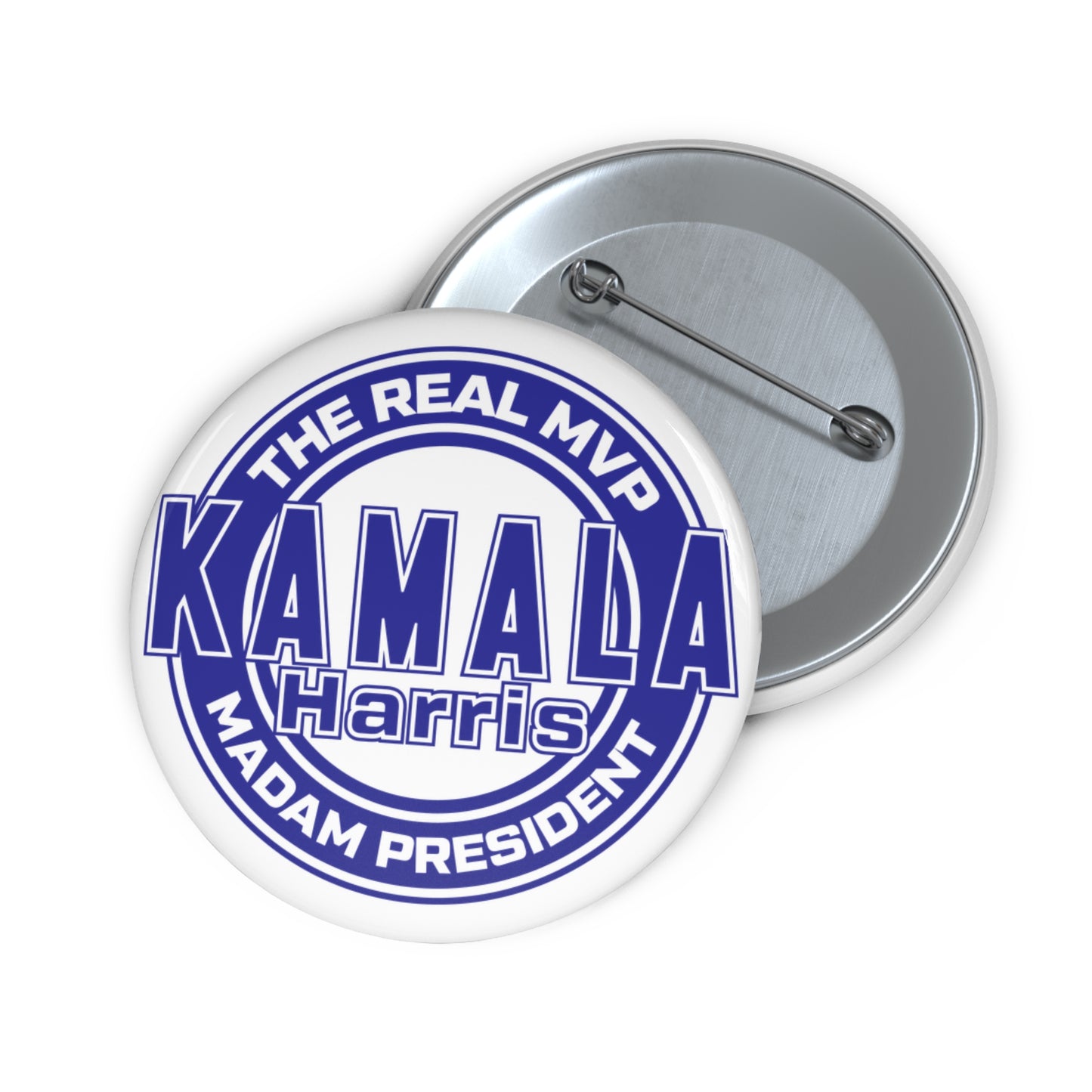 Kamala Harris Blue and White Custom Pin Buttons