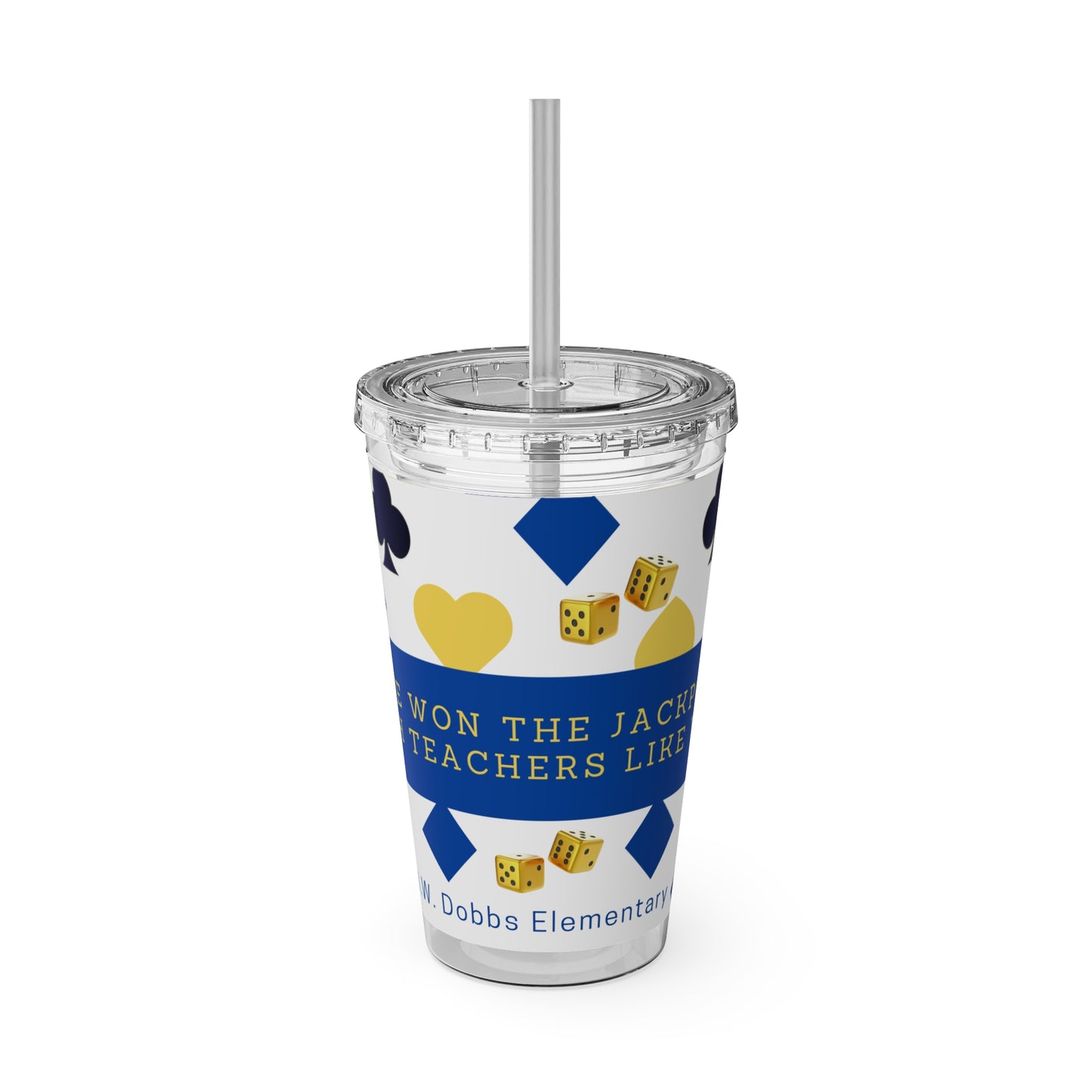 Custom Sunsplash Tumbler with Straw, 16oz