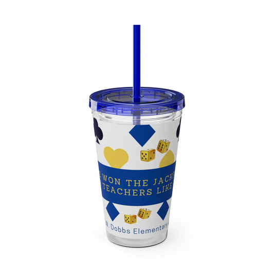 Custom Sunsplash Tumbler with Straw, 16oz