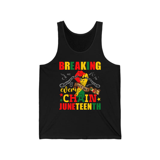 Breaking Every Chain Juneteenth Jersey Tank