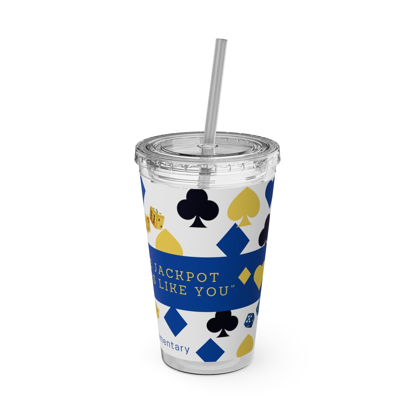 Custom Sunsplash Tumbler with Straw, 16oz