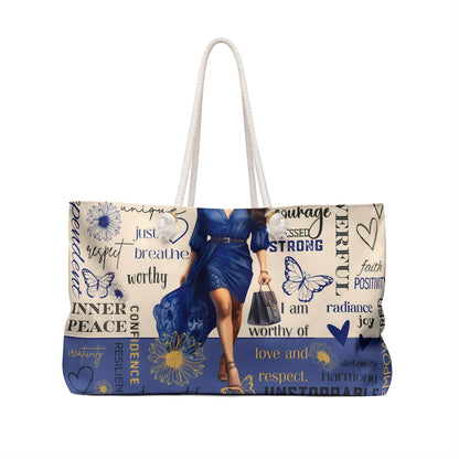 "I Mean Business" Blue Tote Bag