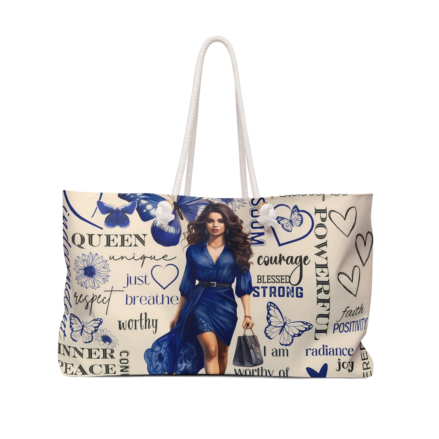 "I Mean Business" Blue Tote Bag