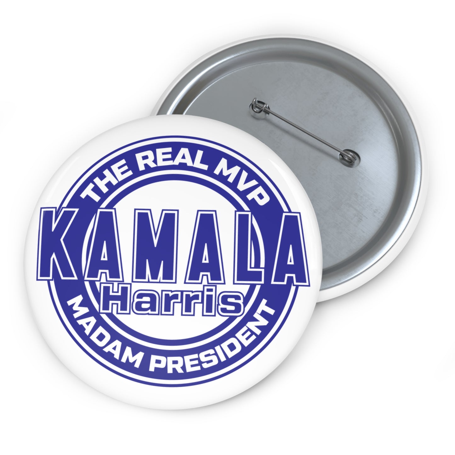 Kamala Harris Blue and White Custom Pin Buttons