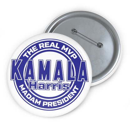 Kamala Harris Blue and White Custom Pin Buttons