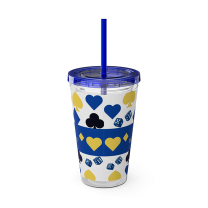 Custom Sunsplash Tumbler with Straw, 16oz