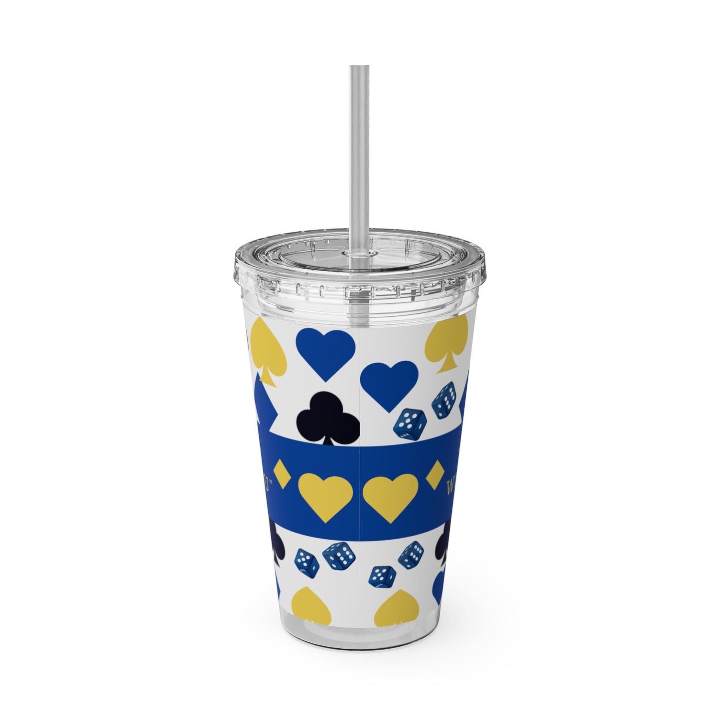 Custom Sunsplash Tumbler with Straw, 16oz