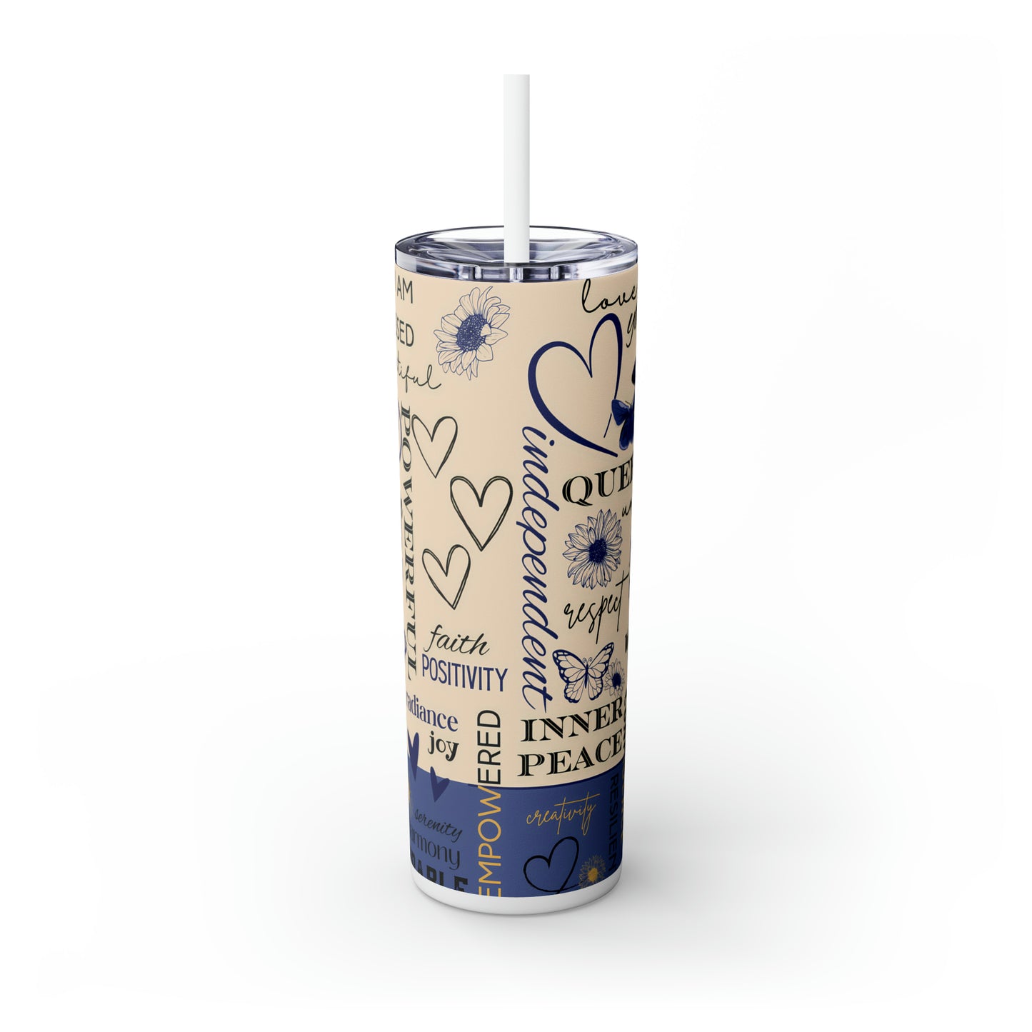 "Blue Business Women Empowerment Tumbler" 20oz Tumbler with Straw,