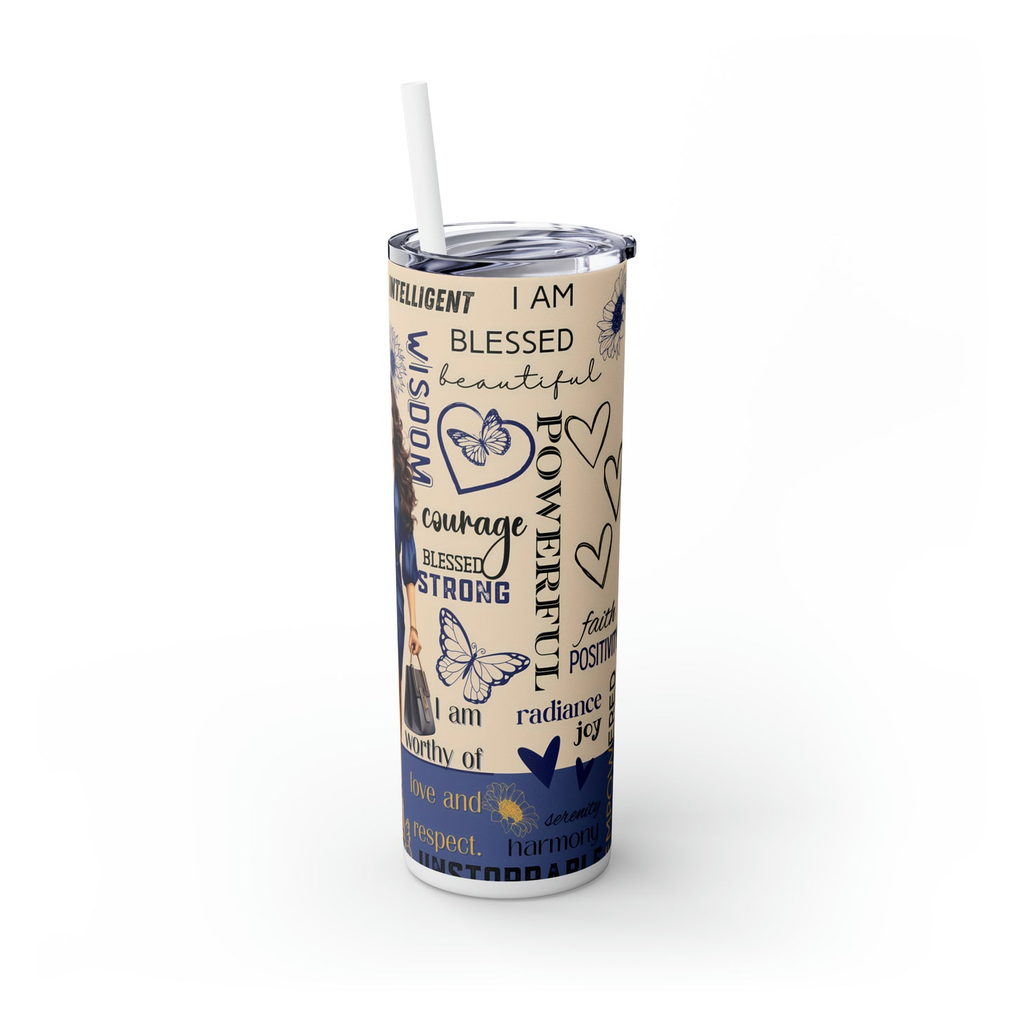 "Blue Business Women Empowerment Tumbler" 20oz Tumbler with Straw,