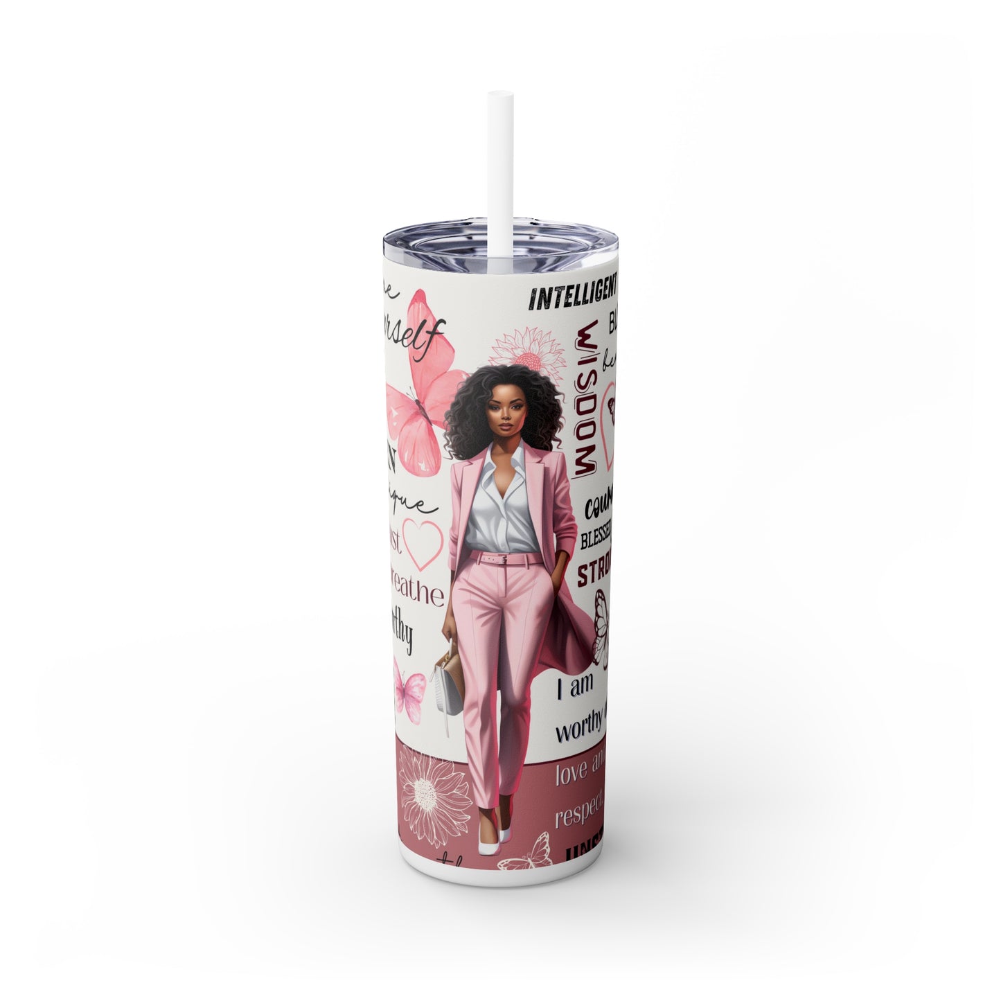 "Pink Business Women Empowerment Tumbler " 20oz Tumbler with Straw