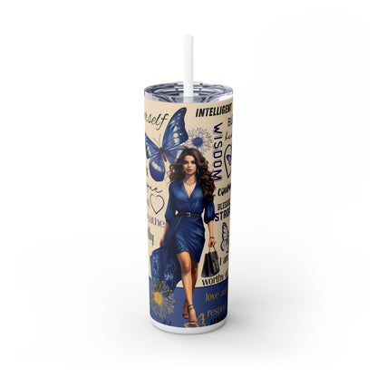 "Blue Business Women Empowerment Tumbler" 20oz Tumbler with Straw,