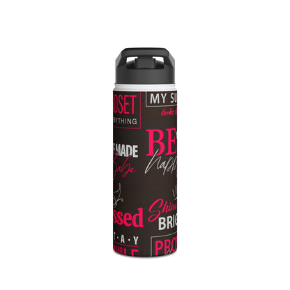 "Never Give Up" Stainless Steel Water Bottle Tumbler