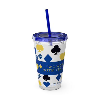 Custom Sunsplash Tumbler with Straw, 16oz