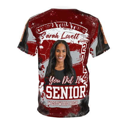 Maroon, Black, and White Graduation Shirt AOP