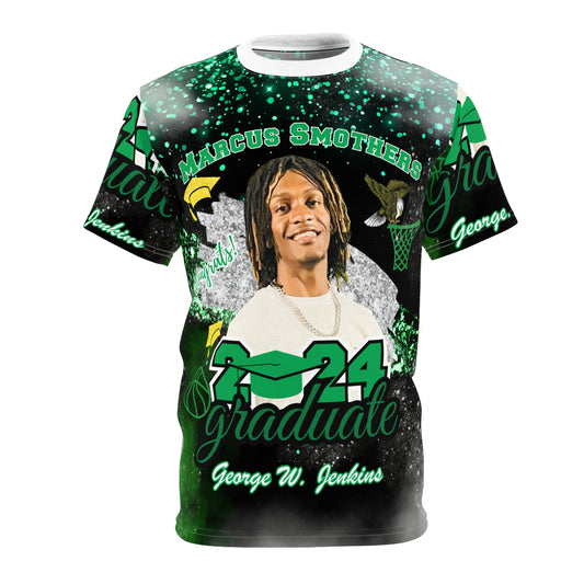 Green, Black, and White Graduation Shirt AOP