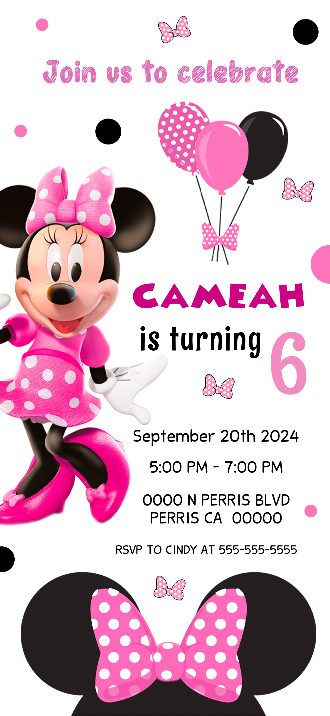 Minnie Birthday Invitation